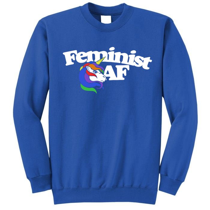 Feminist Af Cute Retro Rainbow Gift Tall Sweatshirt