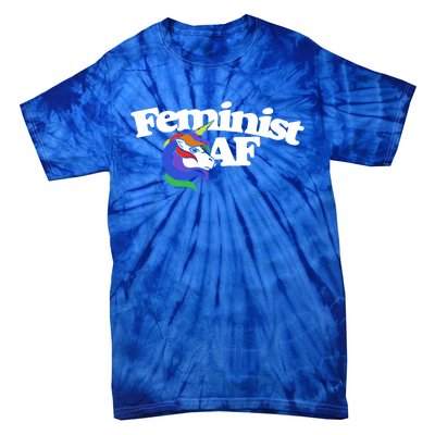 Feminist Af Cute Retro Rainbow Gift Tie-Dye T-Shirt