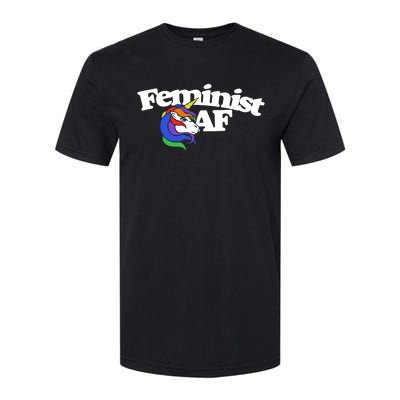 Feminist Af Cute Retro Rainbow Gift Softstyle CVC T-Shirt