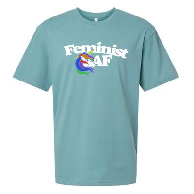 Feminist Af Cute Retro Rainbow Gift Sueded Cloud Jersey T-Shirt