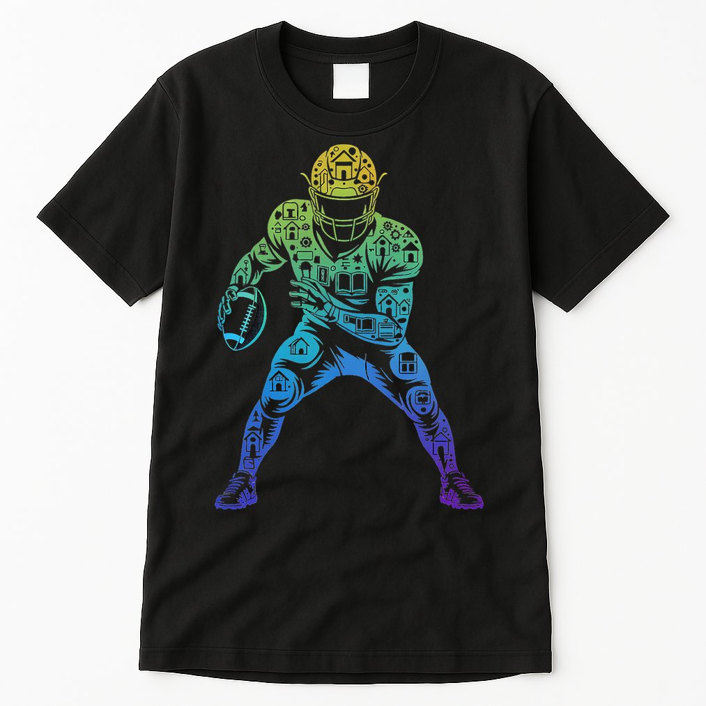 Football Apparel Center Player Coach Football Tall T-Shirt