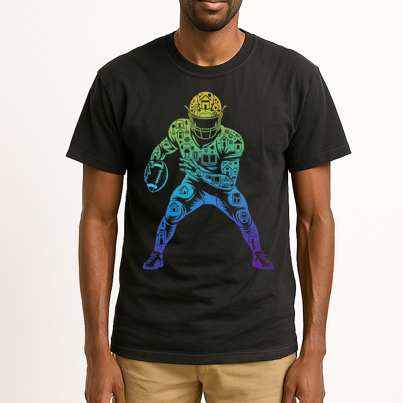 Football Apparel Center Player Coach Football Tall T-Shirt