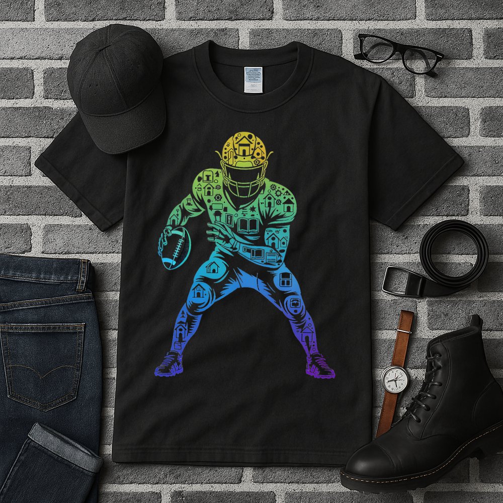 Football Apparel Center Player Coach Football Tall T-Shirt