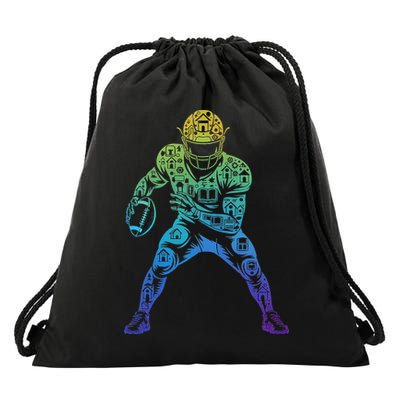 Football Apparel Center Player Coach Football Drawstring Bag