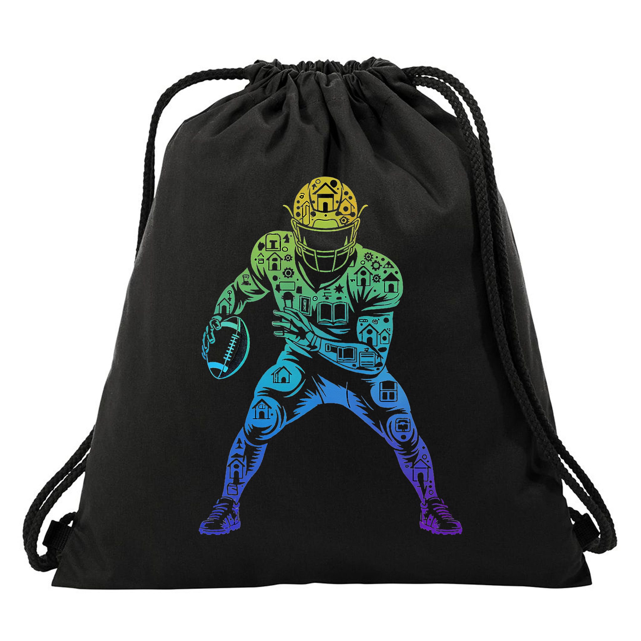 Football Apparel Center Player Coach Football Drawstring Bag