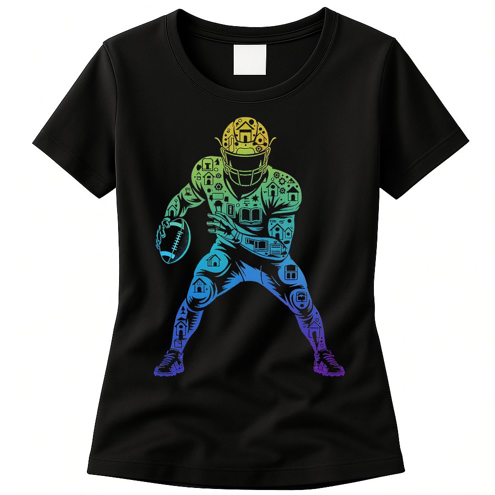 Football Apparel Center Player Coach Football Womens T-Shirt
