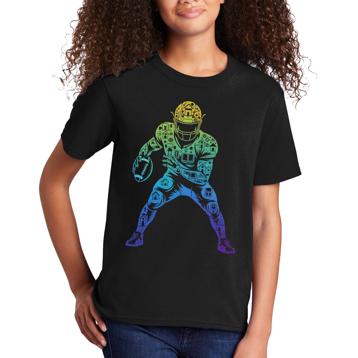 Football Apparel Center Player Coach Football Kids T-Shirt