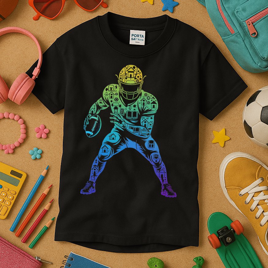 Football Apparel Center Player Coach Football Kids T-Shirt