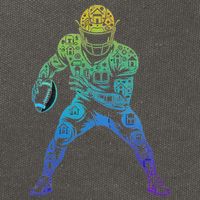 Football Apparel Center Player Coach Football Cotton Canvas Backpack