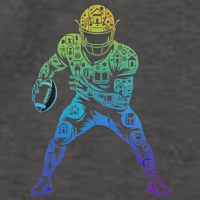 Football Apparel Center Player Coach Football Vector Backpack