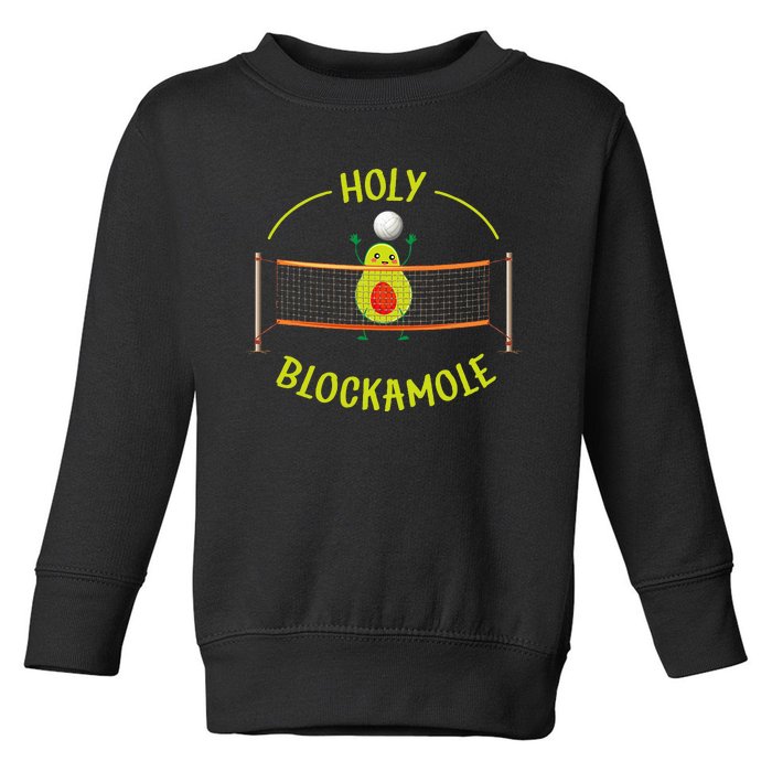 Funny And Cool Volleyball Holy Blockamole Design Toddler Sweatshirt