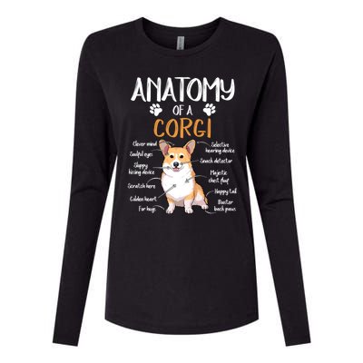 Funny Anatomy Corgi Dog Lover Gift Womens Cotton Relaxed Long Sleeve T-Shirt