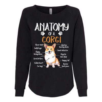 Funny Anatomy Corgi Dog Lover Gift Womens California Wash Sweatshirt