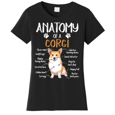 Funny Anatomy Corgi Dog Lover Gift Women's T-Shirt