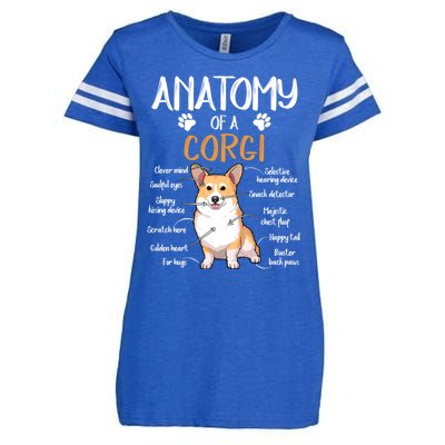 Funny Anatomy Corgi Dog Lover Gift Enza Ladies Jersey Football T-Shirt