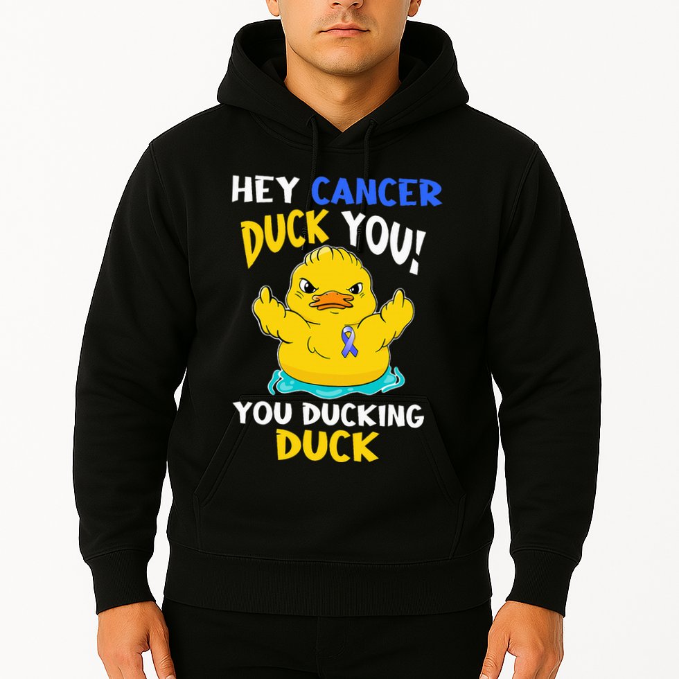 Fight Against Cancer Funny Duck Design Hoodie