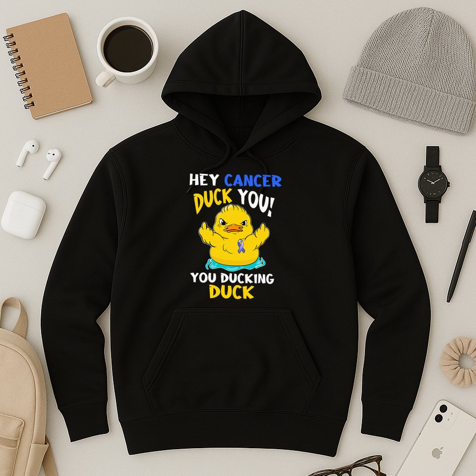 Fight Against Cancer Funny Duck Design Hoodie