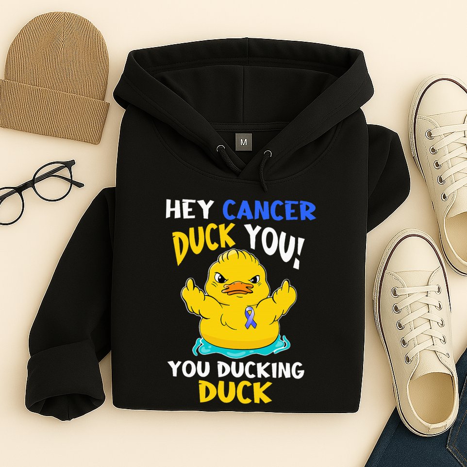 Fight Against Cancer Funny Duck Design Hoodie