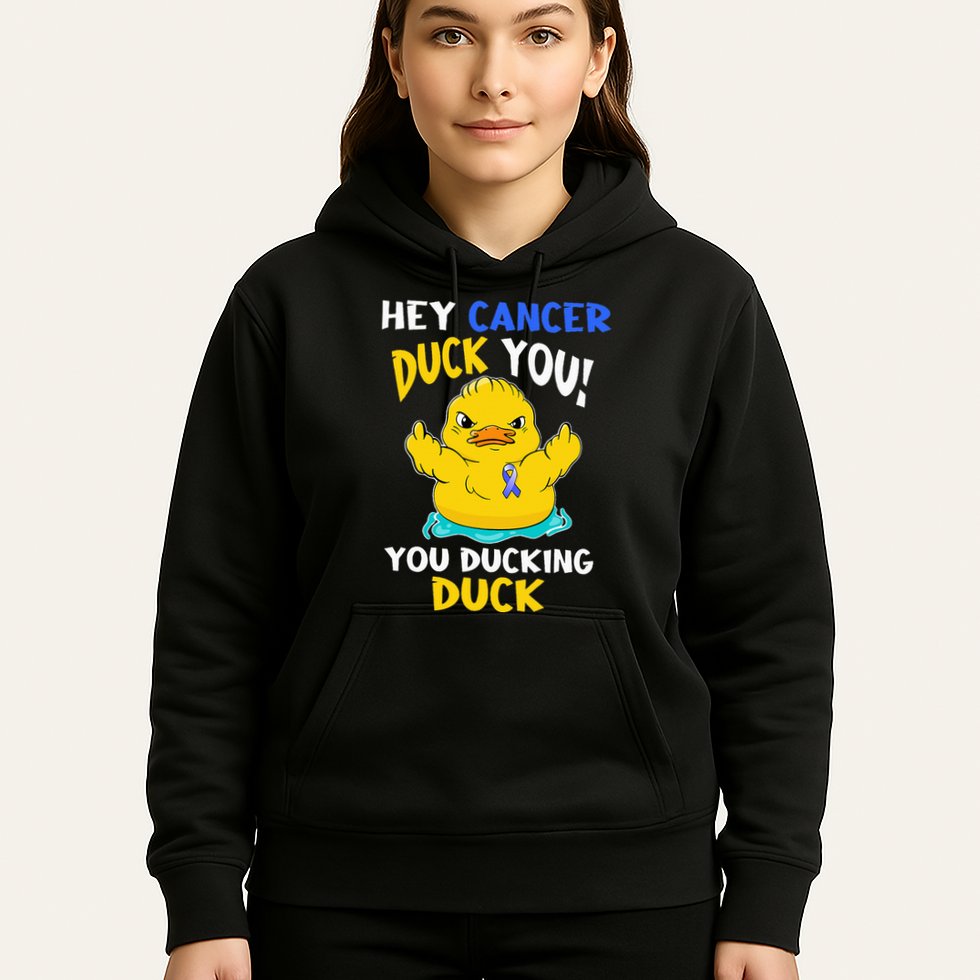 Fight Against Cancer Funny Duck Design Hoodie