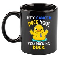 Fight Against Cancer Funny Duck Design 11oz C Handle Ceramic Mug