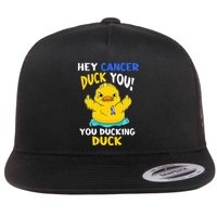 Fight Against Cancer Funny Duck Design Flat Bill Trucker Hat