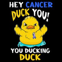 Fight Against Cancer Funny Duck Design Flat Bill Trucker Hat