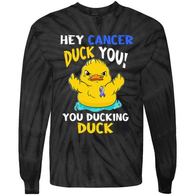 Fight Against Cancer Funny Duck Design Tie-Dye Long Sleeve Shirt