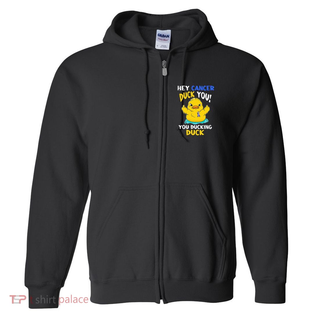 Fight Against Cancer Funny Duck Design Full Zip Hoodie