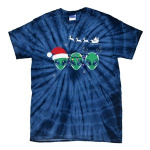 Funny Alien Christmas Pajama Matching Costume Space Tie-Dye T-Shirt