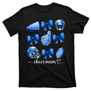 Football And Cheer Mom Football Coquette Bow Game Day Women T-Shirt