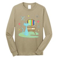 Funny Atomic Cat Watching Retro Television With Vintage Vib Long Sleeve Shirt