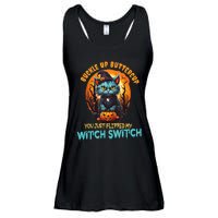 Funny Angry Cat Witch Buckle Up Buttercup Halloween Ladies Essential Flowy Tank