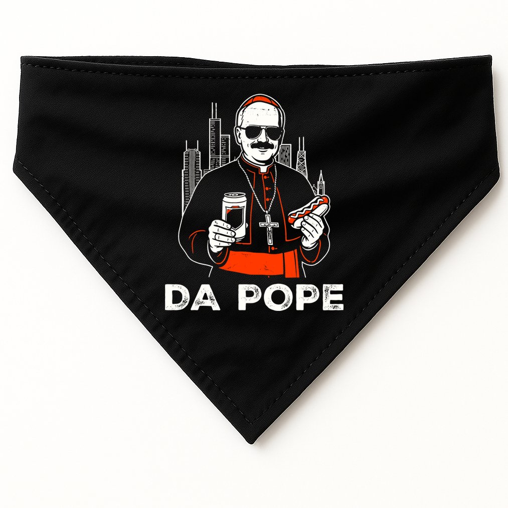 From America Chicago Da Pope Leo XIV Funny Vintage USA-Made Doggie Bandana