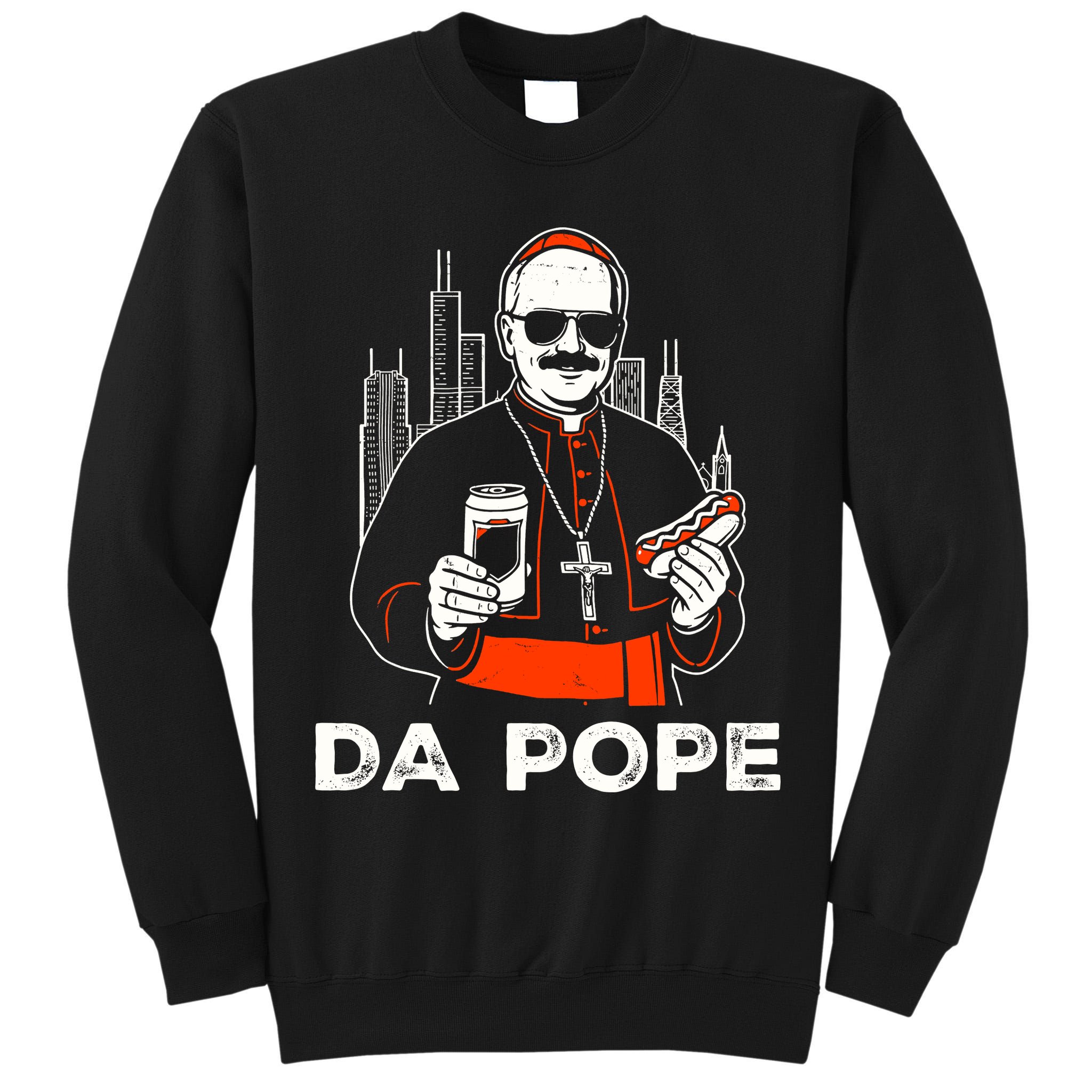 From America Chicago Da Pope Leo XIV Funny Vintage Tall Sweatshirt