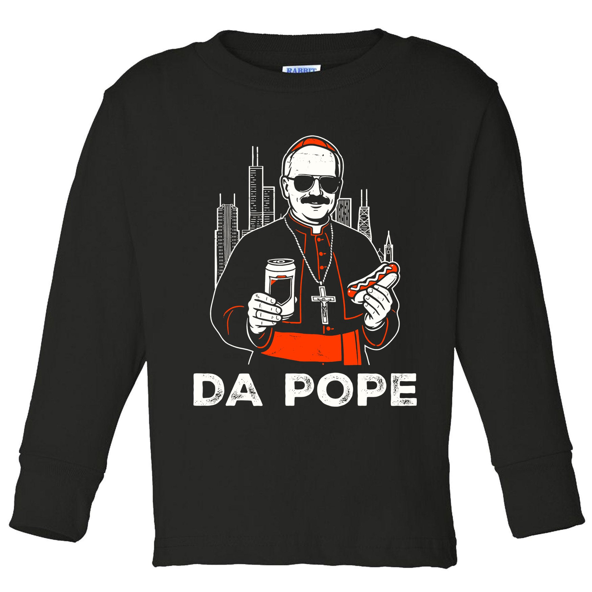From America Chicago Da Pope Leo XIV Funny Vintage Toddler Long Sleeve Shirt