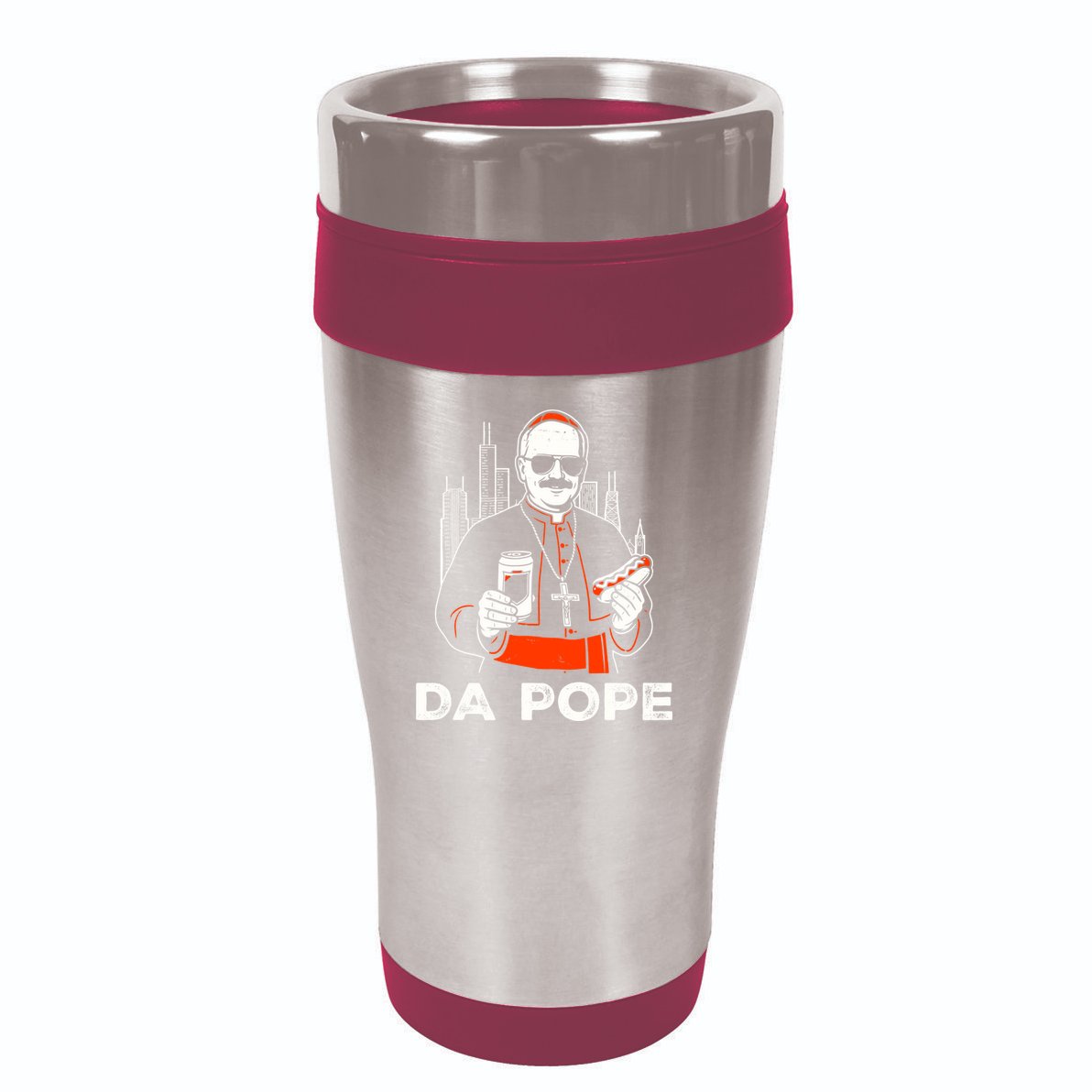 From America Chicago Da Pope Leo XIV Funny Vintage 16oz Travel Tumbler