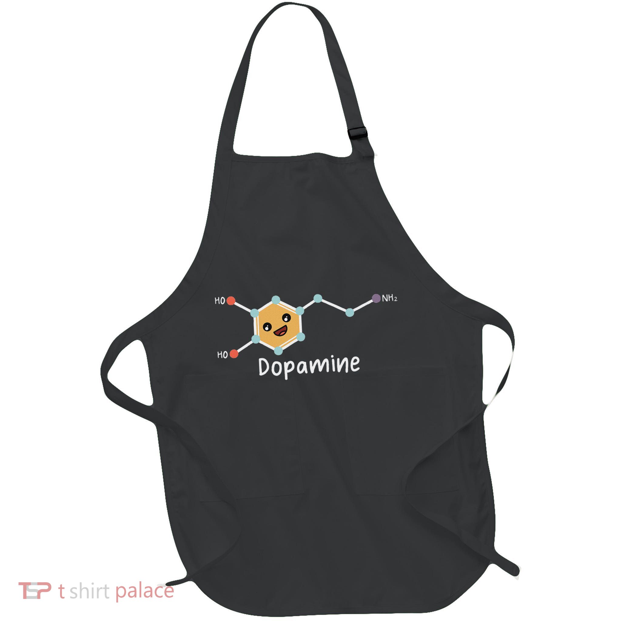 Funny Adhd Cute Dopamine Chemical Structure Neurodiverse Full-Length Apron With Pockets
