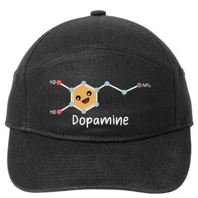 Funny Adhd Cute Dopamine Chemical Structure Neurodiverse 7-Panel Snapback Hat