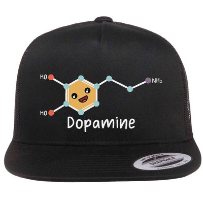 Funny Adhd Cute Dopamine Chemical Structure Neurodiverse Flat Bill Trucker Hat