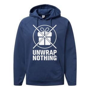 Funny Anti Christmas Grumpy Christmas Unwrap Nothing Performance Fleece Hoodie