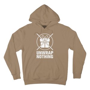 Funny Anti Christmas Grumpy Christmas Unwrap Nothing Hoodie