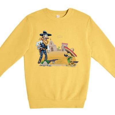 Fun American Cow In A Snakebite Showdown Premium Crewneck Sweatshirt