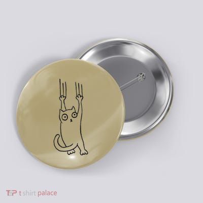 Funny Annoying Cat Comedy Streetwear Minimalist Steetart Button