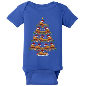 Funny Airplane Christmas Tree Lights Santa Airplane Xmas Gift Baby Bodysuit