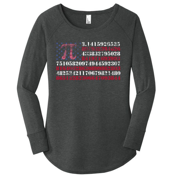 Funny and cool school teacher American flag Pi day Women's Perfect Tri Tunic Long Sleeve Shirt