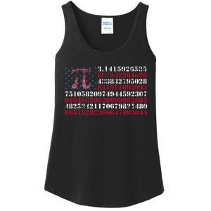 Funny and cool school teacher American flag Pi day Ladies Essential Tank