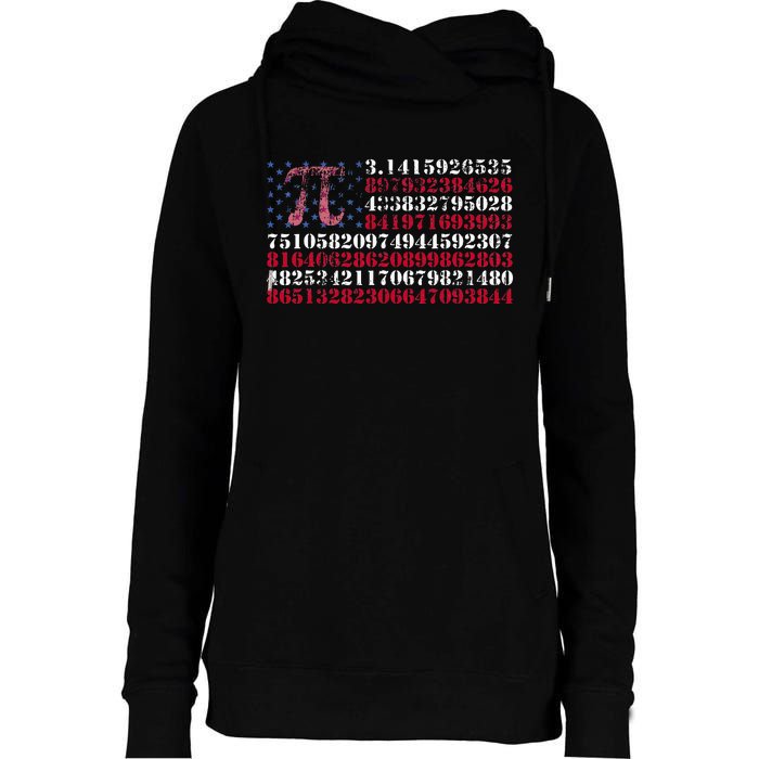 Funny and cool school teacher American flag Pi day Womens Funnel Neck Pullover Hood