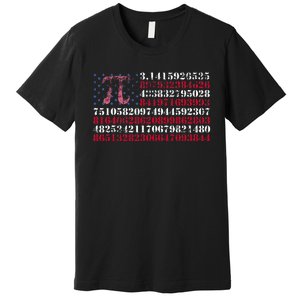 Funny and cool school teacher American flag Pi day Premium T-Shirt