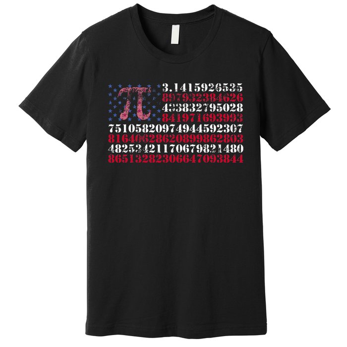 Funny and cool school teacher American flag Pi day Premium T-Shirt