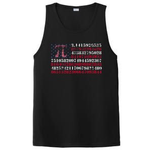 Funny and cool school teacher American flag Pi day PosiCharge Competitor Tank